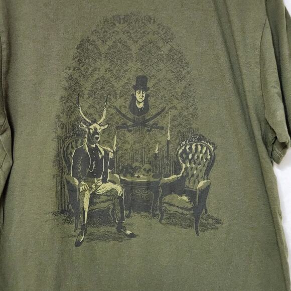 Mens M Threadless T-Shirt Aesthetic Truculency 100% Cotton Green Kneil Melicano - Picture 2 of 4